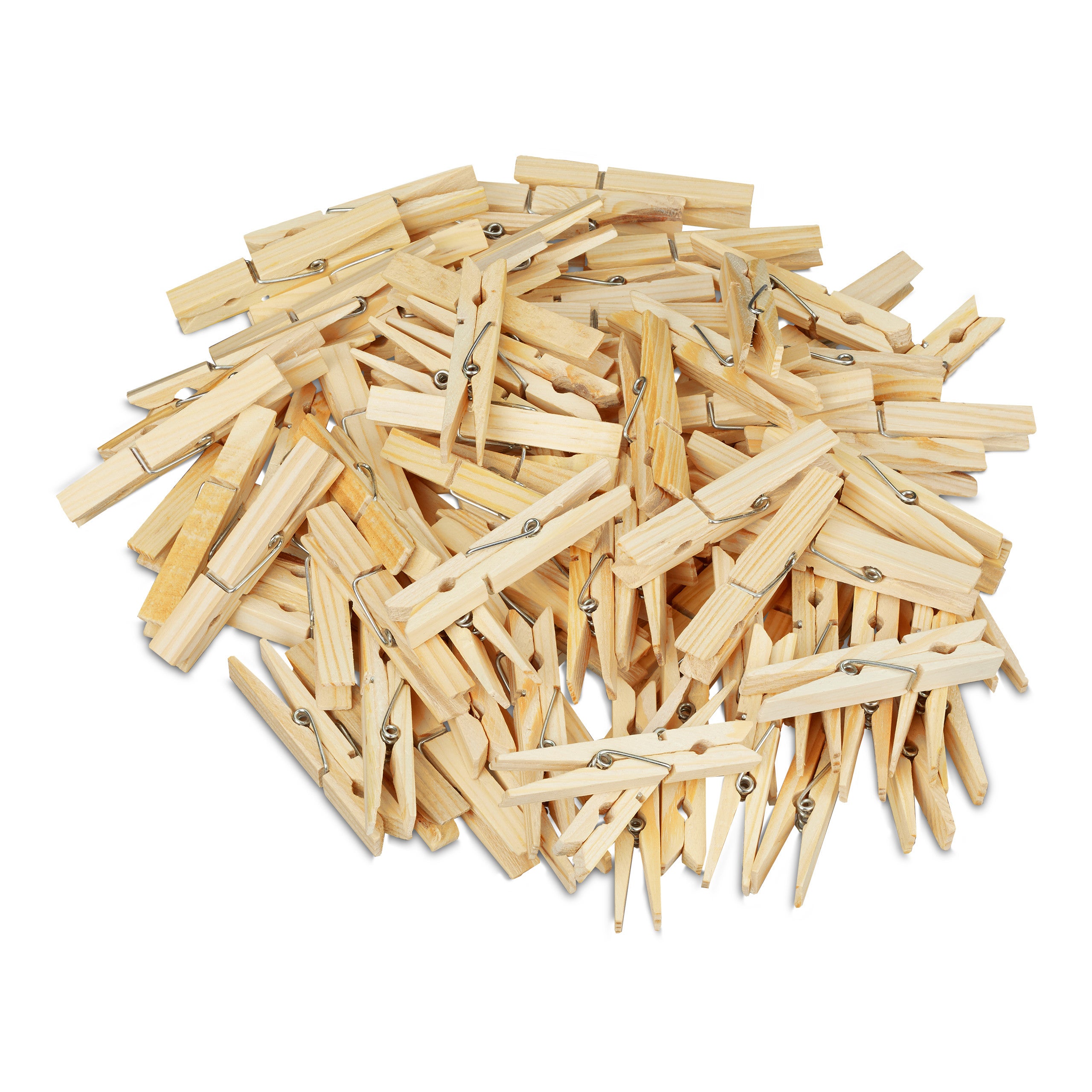 Pinces à linge en bois, lot de 100, épingle à lessive, bricolage, pincettes pour séchage, ressort en métal, Relaxdays - 8