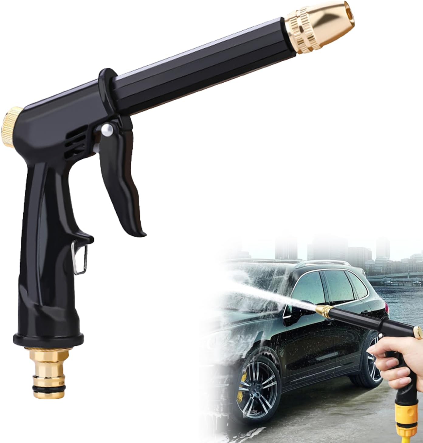 Pistolet do podlewania ogrodu wysokociśnieniowy, czarny, 1 sztuka