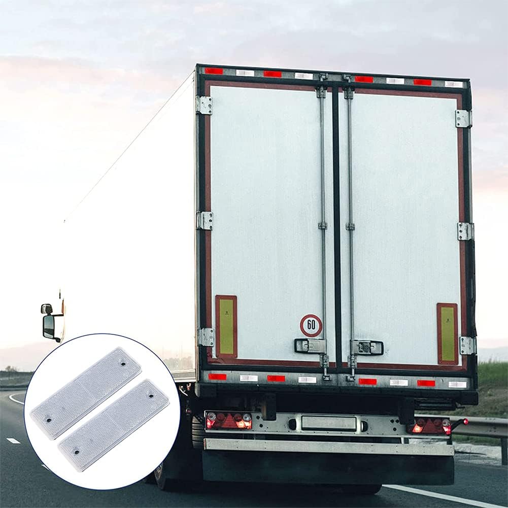 10 segnali di avvertimento riflettenti, catarifrangenti di sicurezza, catarifrangenti per camion, bianchi - 4