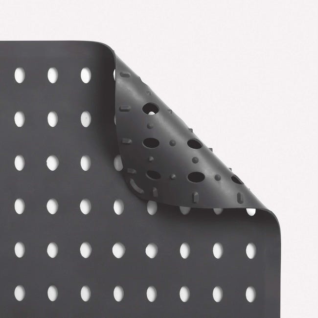 Tappeto Protettivo Per Lavello In Gomma - 32x41cm, Grigio, Fori Drenaggio, Protegge Stoviglie E Lavandino - Foto 2