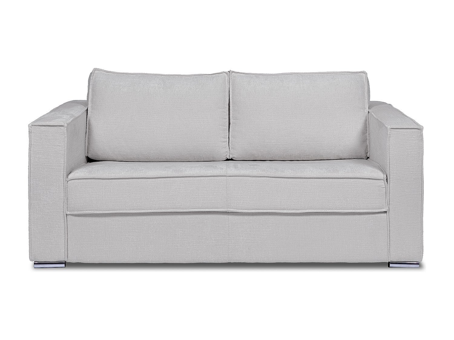 Kanapa 3-osobowa rozkładana z jasnoszarą szenilową tapicerką - Miejsce do spania 140 cm - Materac 22 cm z pamięcią kształtu - LORETO