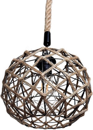 Set Di 2 Paralumi A Sospensione Vintage In Corda Di Canapa – 30 Cm – Per Lampadario Soffitto - 3