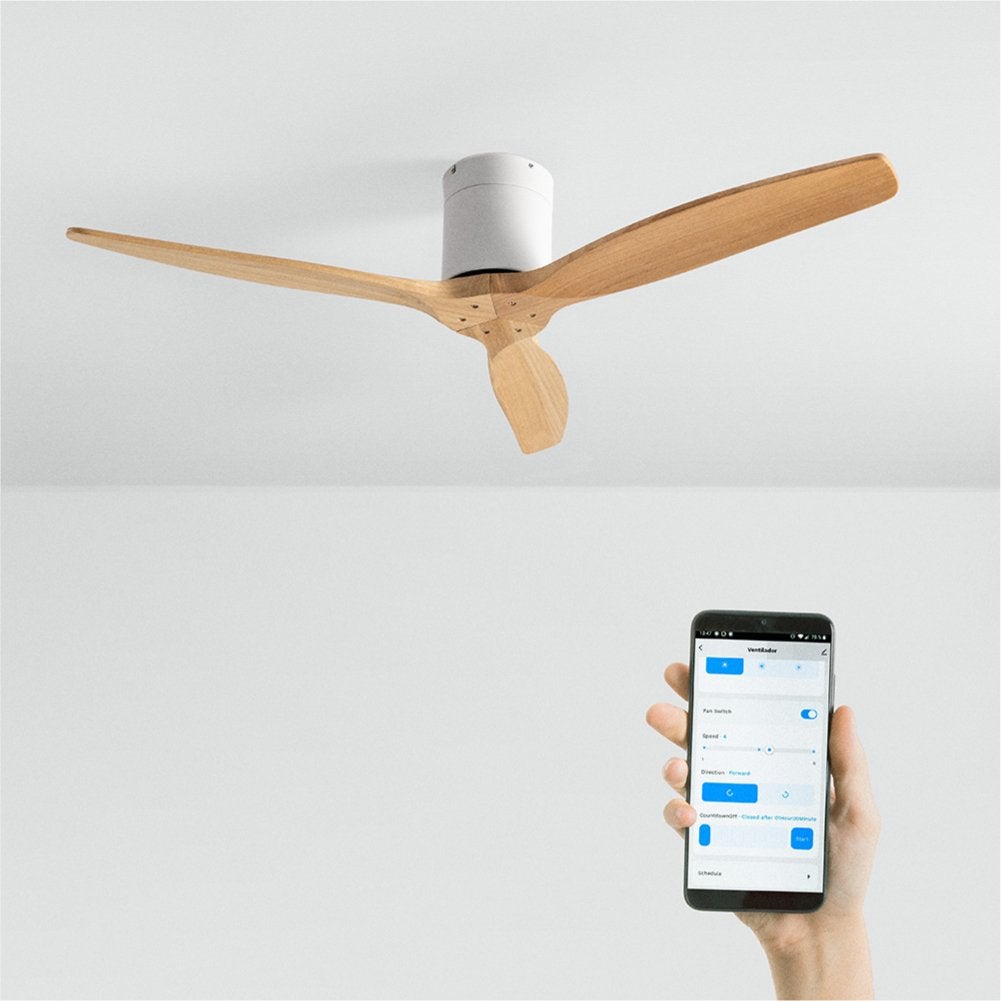 CREATE - WIND CALM M - Ventilateur de plafond silencieux 40W avec pales techniques en ABS Ø132cm sans eclaraige avec wifi - 2