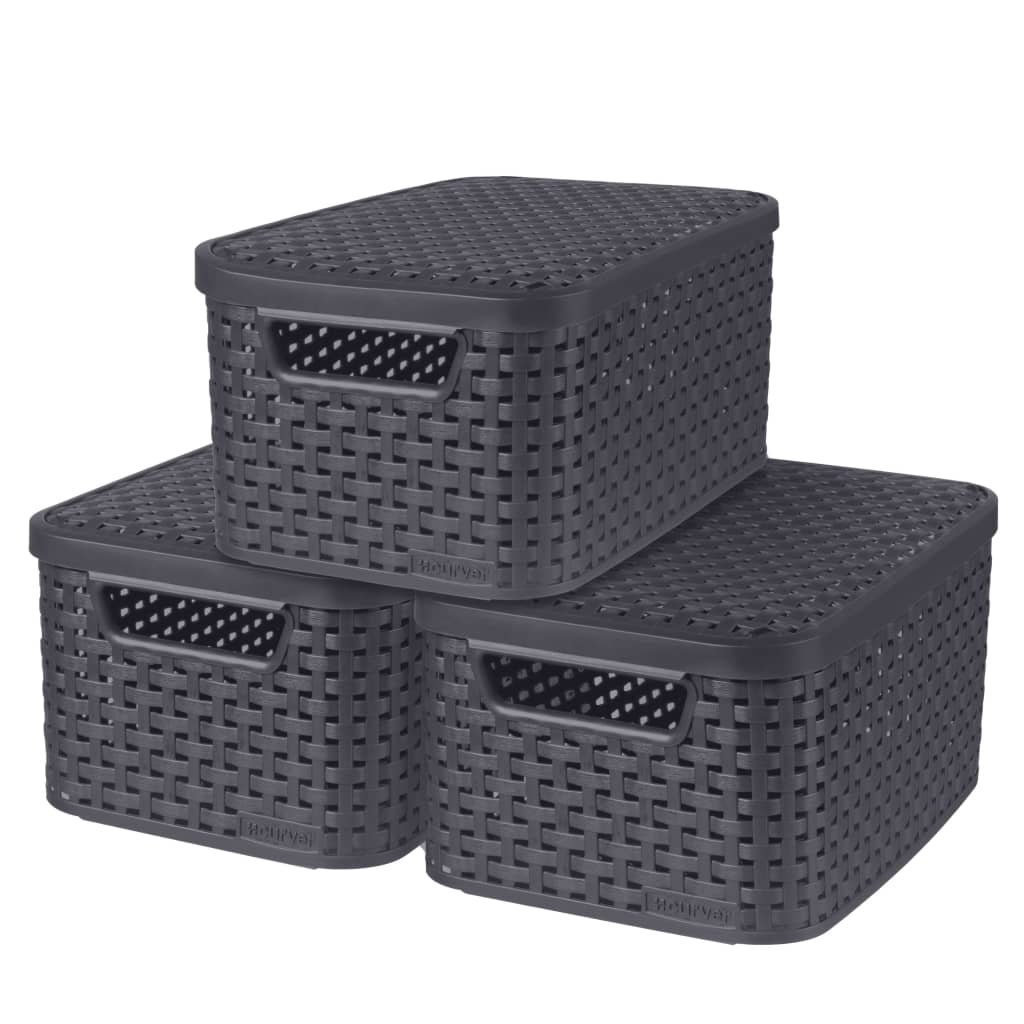 Creahaus Set di scatole portaoggetti in 2 pezzi con coperchio, scatola portaoggetti impilabile da 28 litri con ruote, scatola portaoggetti pieghevole a 5 ante, organizer per giocattoli (Verde