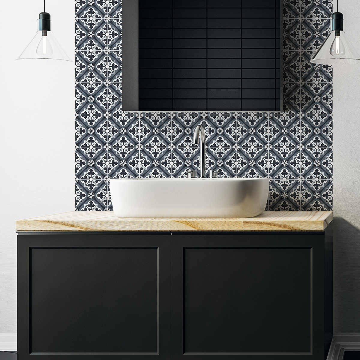 24 vinilos baldosas de cemento azulejos rocio - adhesivo de pared - revestimiento sticker mural decorativo - 24stickers10x10cm