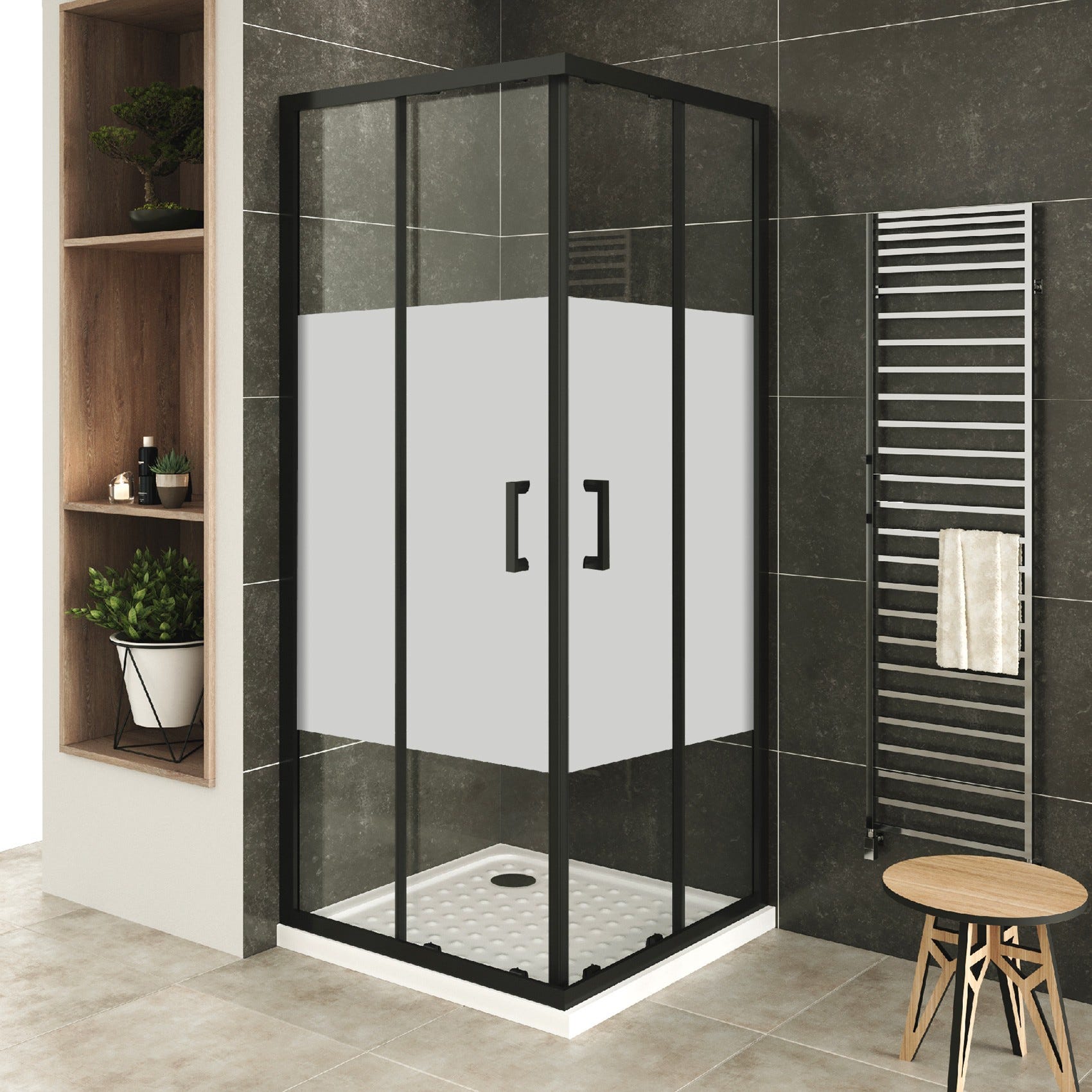 Boyian Tenda da doccia in tessuto impermeabile in poliestere con ganci in plastica 70 x 70 cm 7070 lnch Boyian Tenda da doccia in tessuto impermeabile in poliestere con ganci in plastica 70 x 70 cm 7070 lnch
