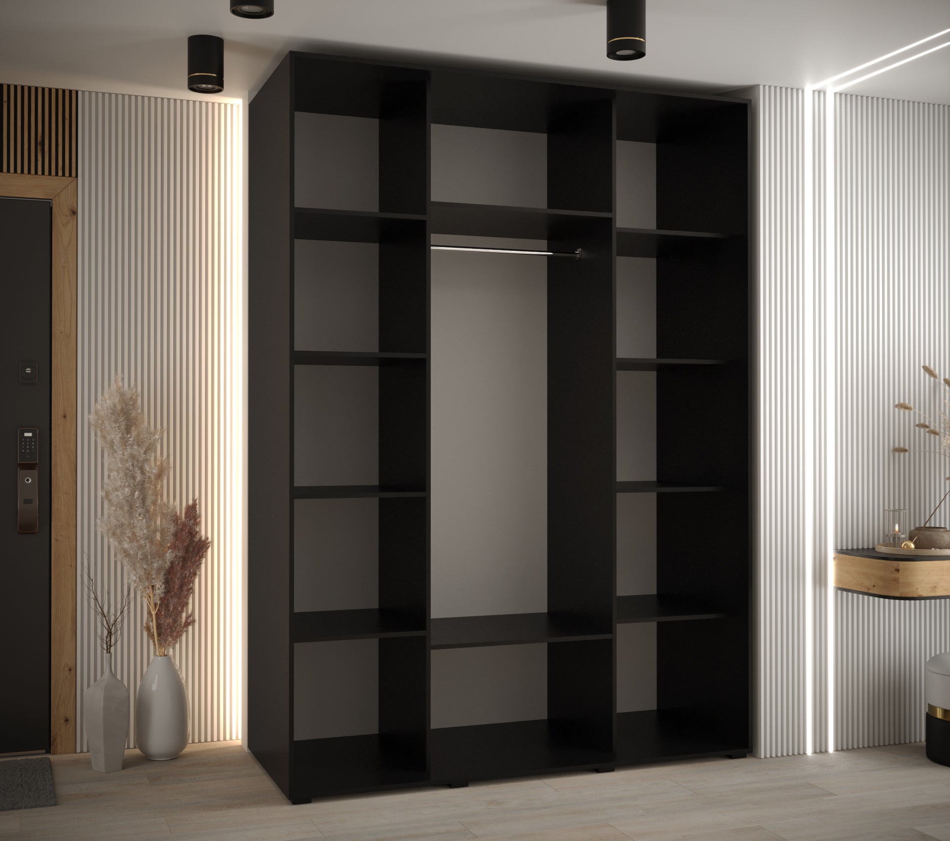 Szafa przesuwna z lustrem wysoka Davos 13 170 x 60 x 235,2 cm czarny + artisan + u. srebrny - Abiks Meble - 3