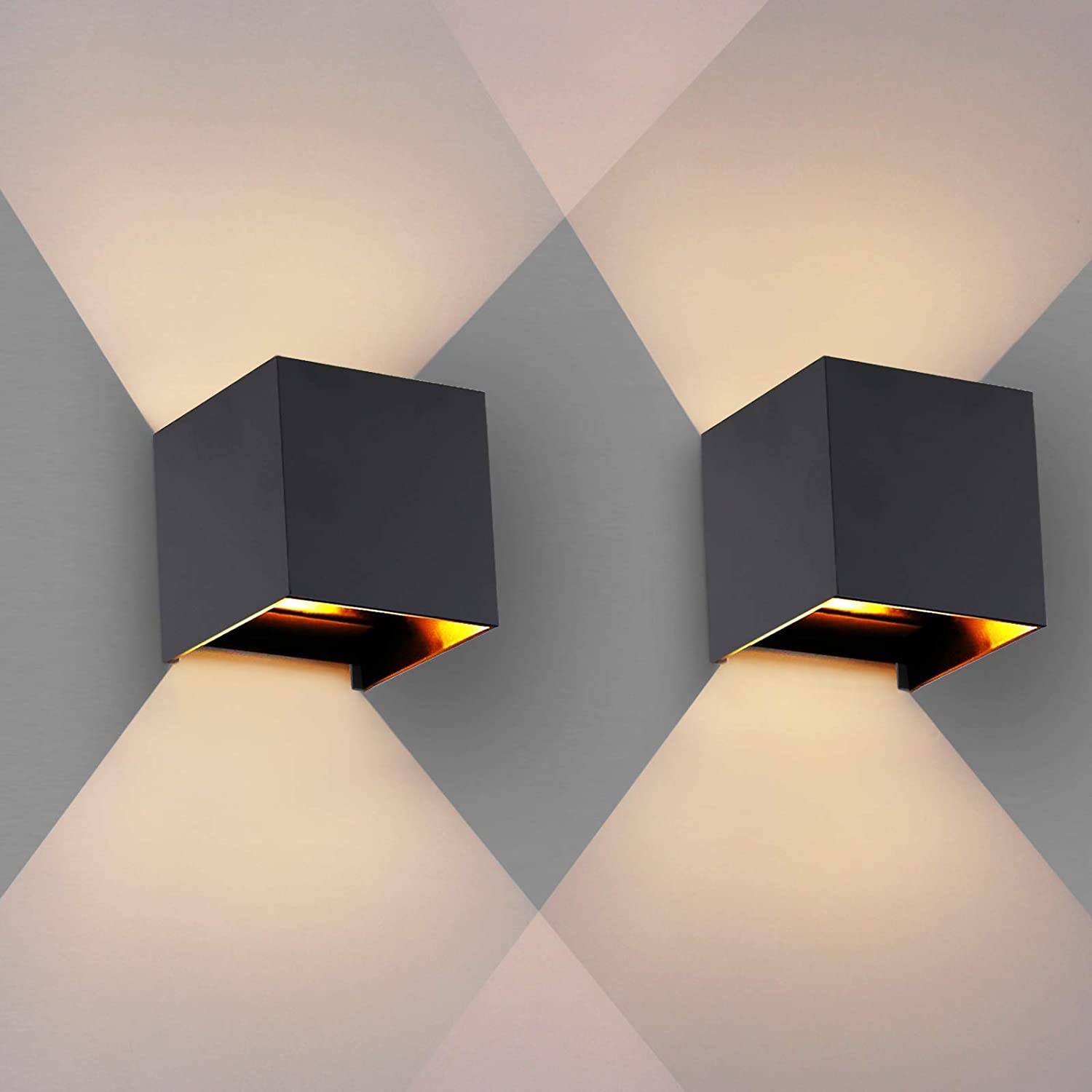 Aplique de Pared Moderno 12W, Apliques de Pared Led Negra, Lámpara de ...