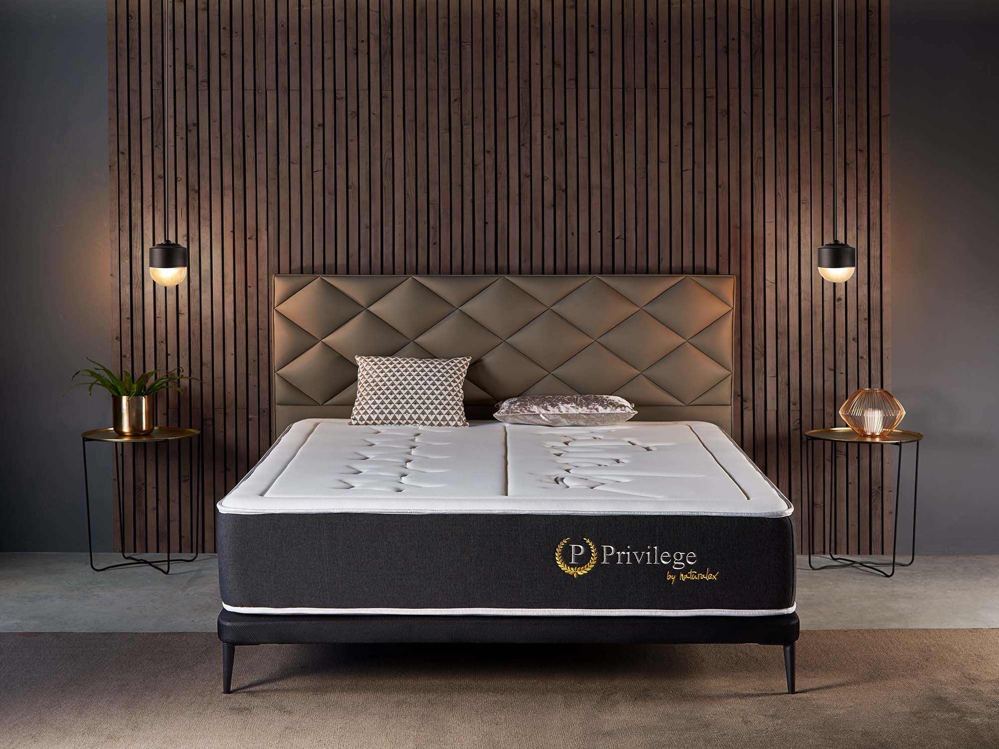 Privilege 160x200 cm - Hybride - Ressorts Ensachés + Mousse à mémoire HR + Blue Latex - 7 Zones - Reversible - Haut de gamme - 2