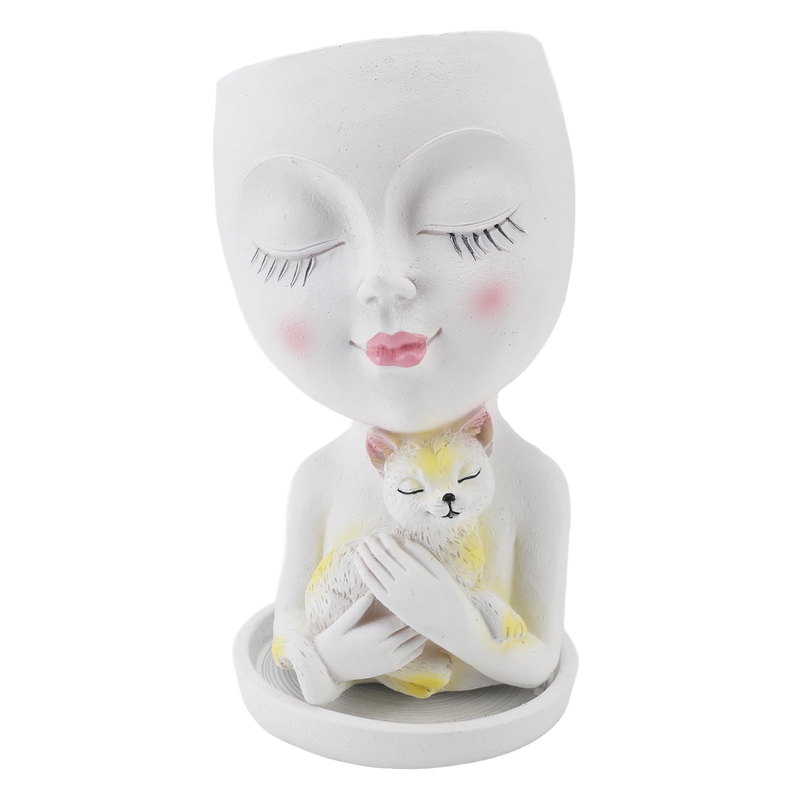 Donica z żywicy w kształcie twarzy, urocza, kreatywna dekoracja, doniczka na sukulenty z drenażem, do domu i