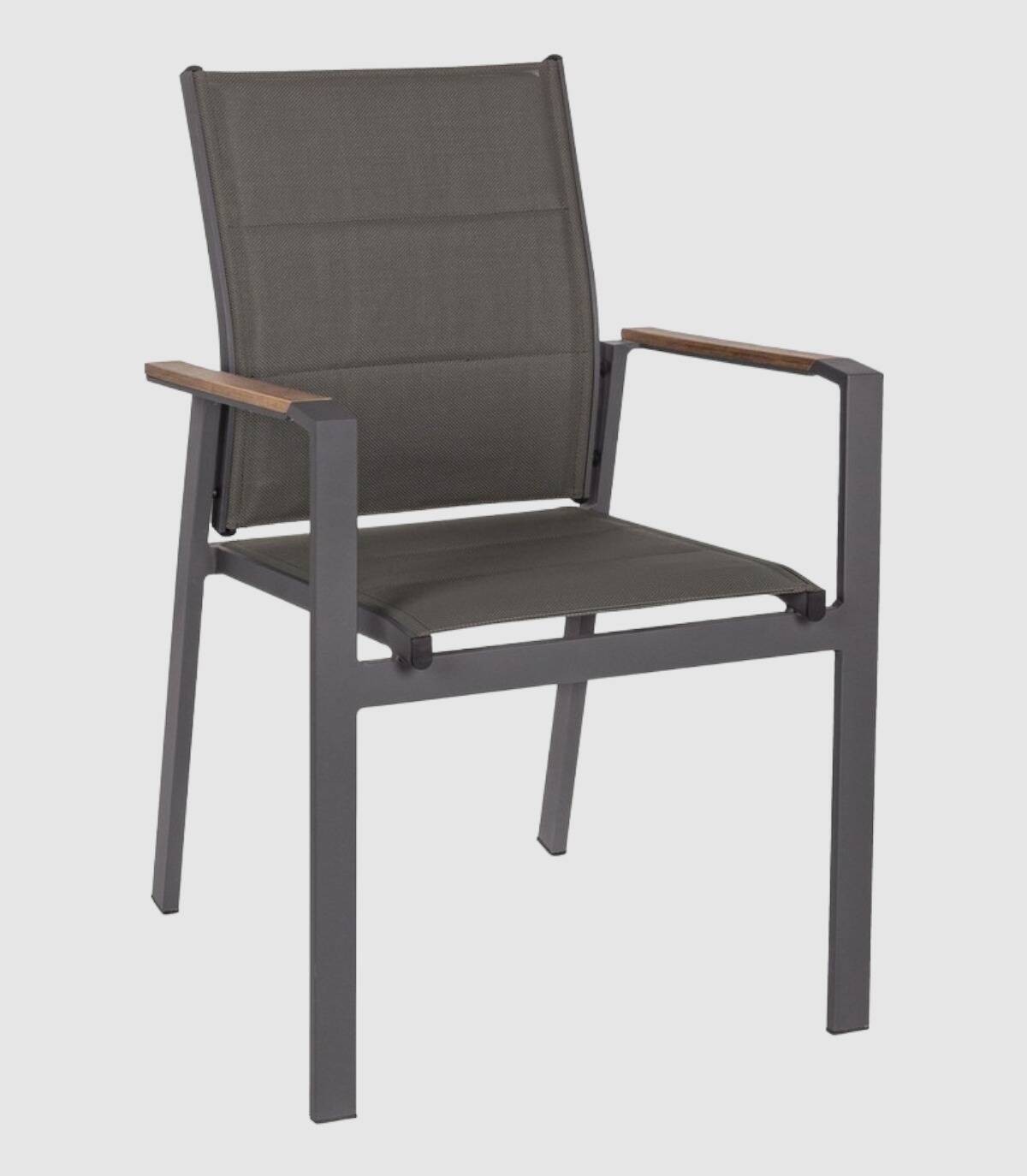 Chaise Kubik Anthracite Avec Accoudoirs En Aluminium