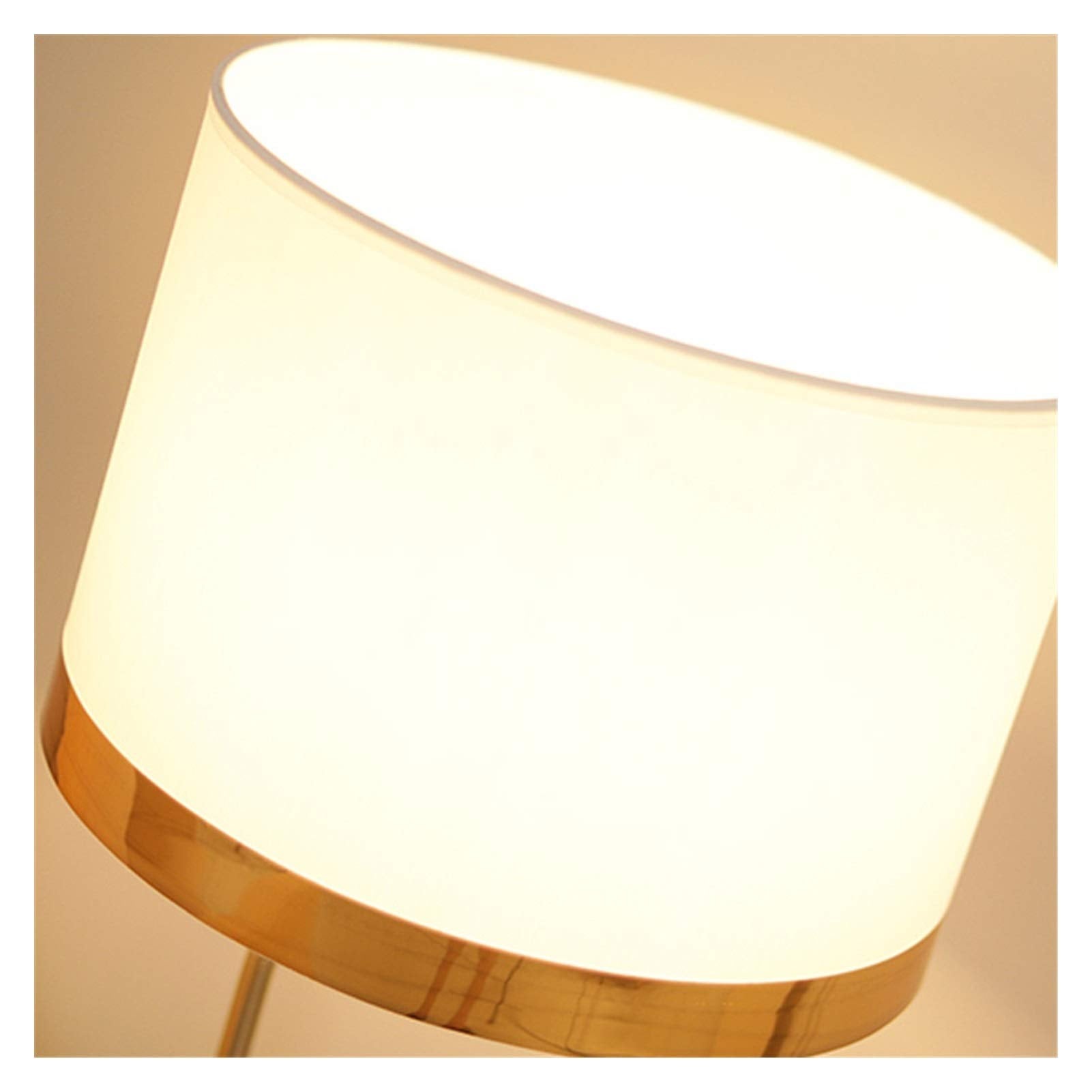 Lampka nocna do sypialni, lampa stołowa z białą złotą ramą, lampka nocna, artystyczna dekoracja, 14 x 25 x 48 cm, ciepłe światło - 3