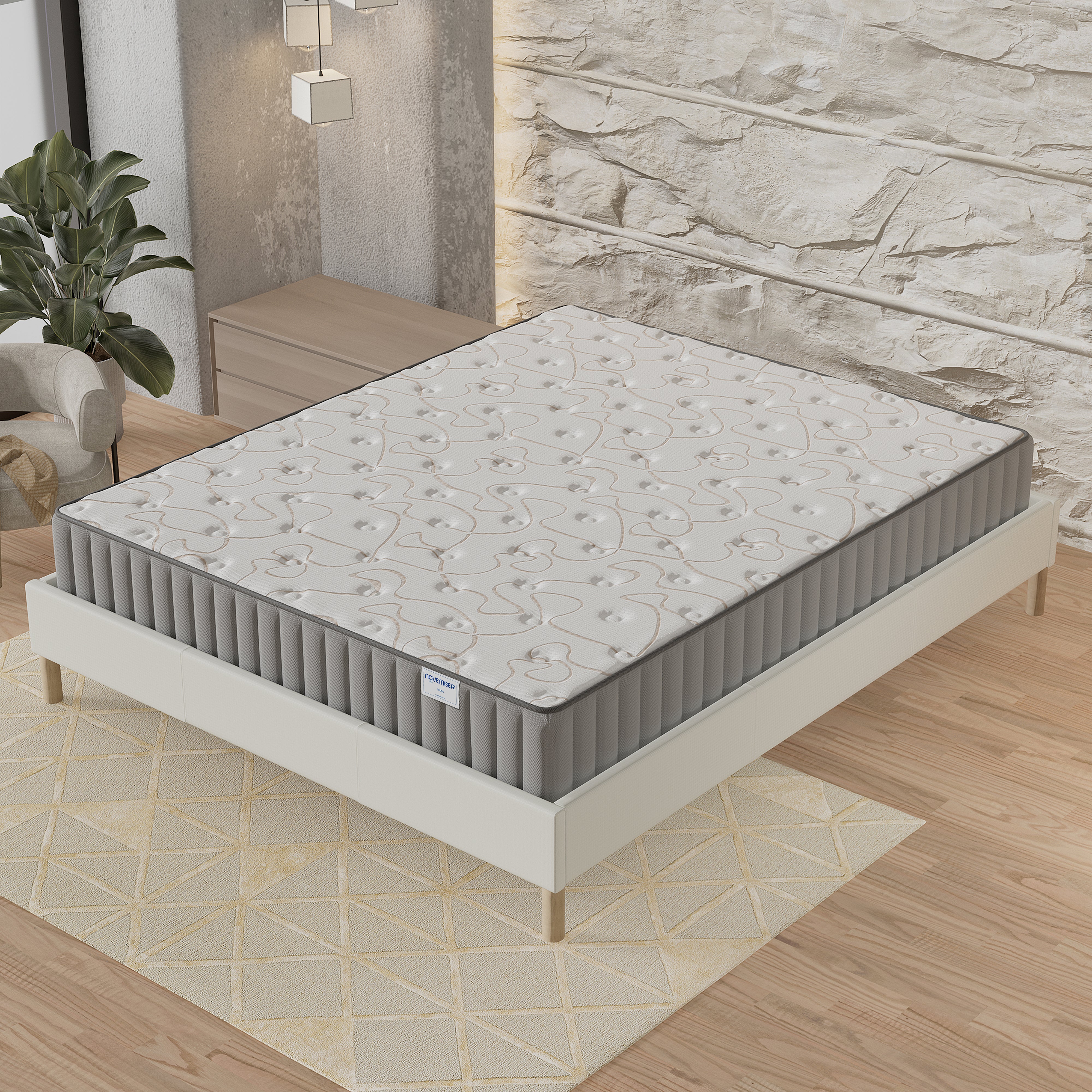 Matelas 140x190 cm Ressorts ensachés et Mémoire de forme - Energy