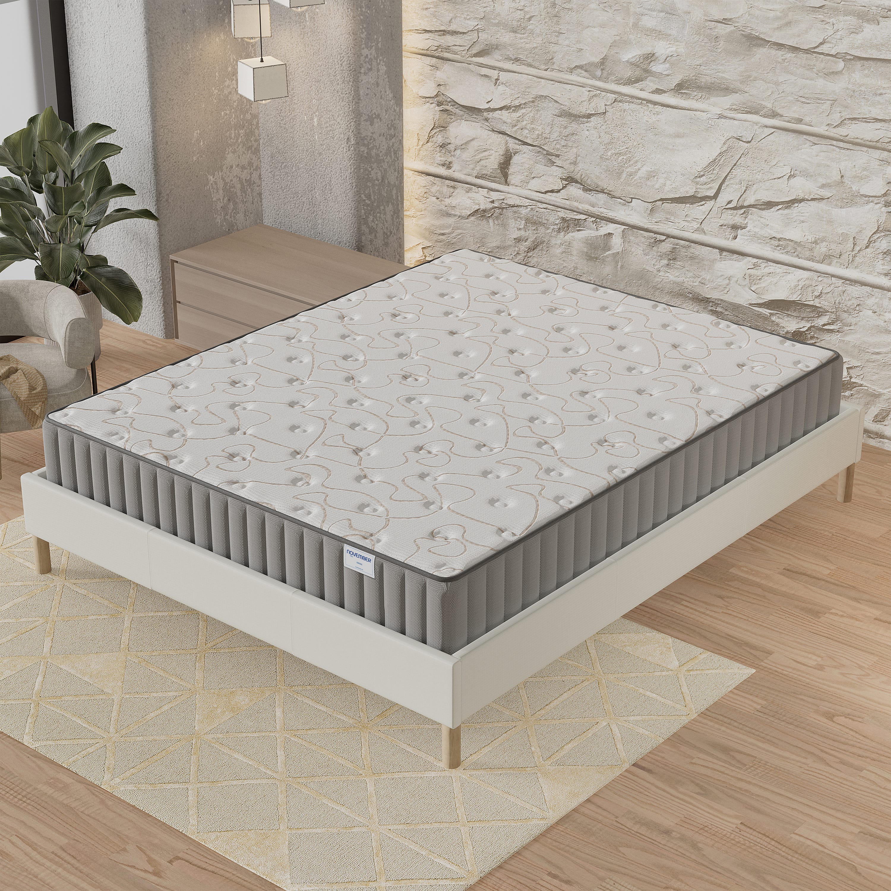 Matelas 140x190 cm Ressorts ensachés et Mémoire de forme - Energy Matelas 140x190 cm Ressorts ensachés et Mémoire de forme - Energy