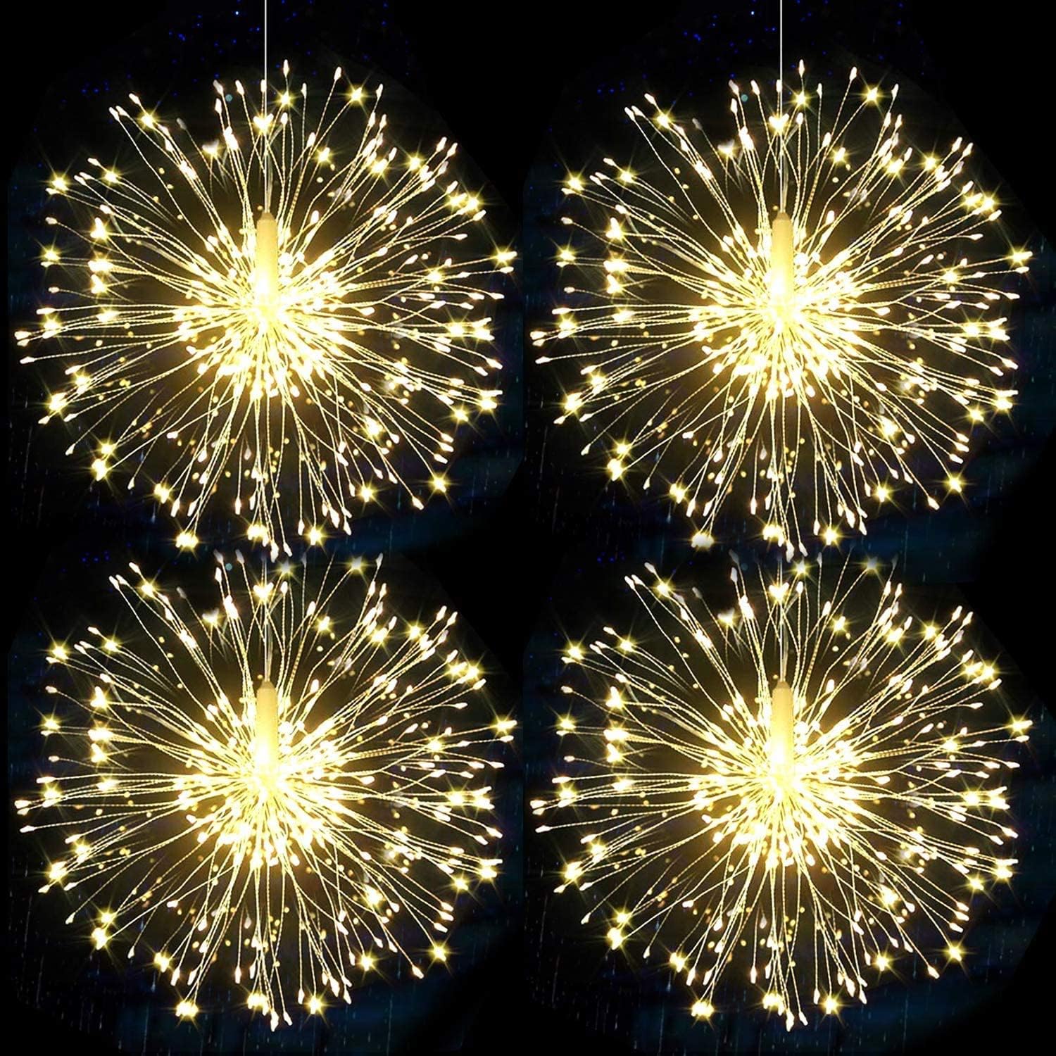 Girlanda świetlna meduza biała, zestaw 4 sztuk, 120 LED, drut miedziany, z pilotem, 8 trybów oświetlenia, idealna do domu i ogrodu.