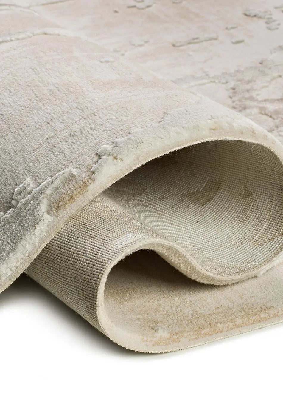 Tapis intérieur beige rectangulaire l.115 x L.170 cm ORIS effet marbre avec relief - ATTICGO - 4