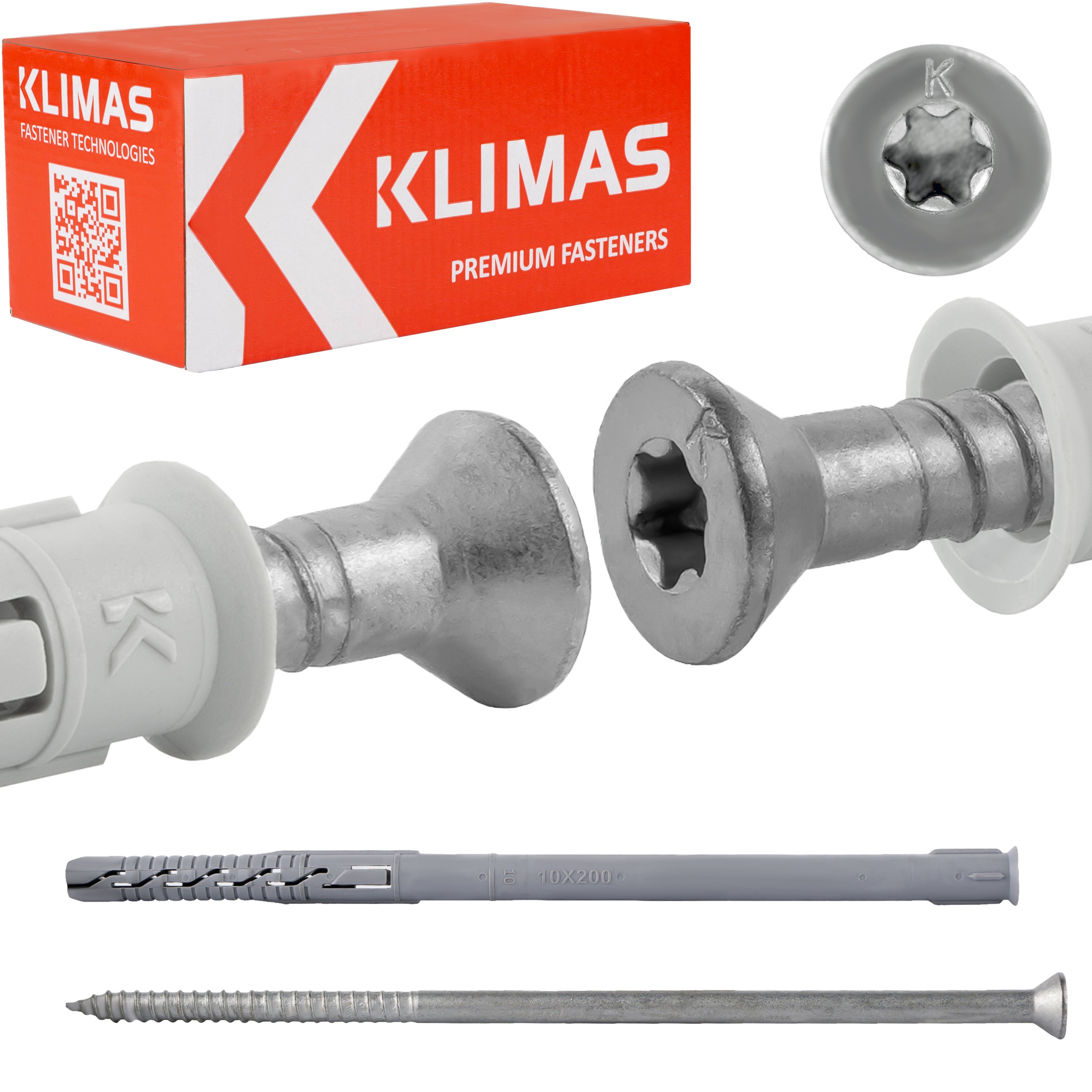 Kołki ramowe Klimas rozporowe KPS-FAST S montażowe 10x200 mm 25szt