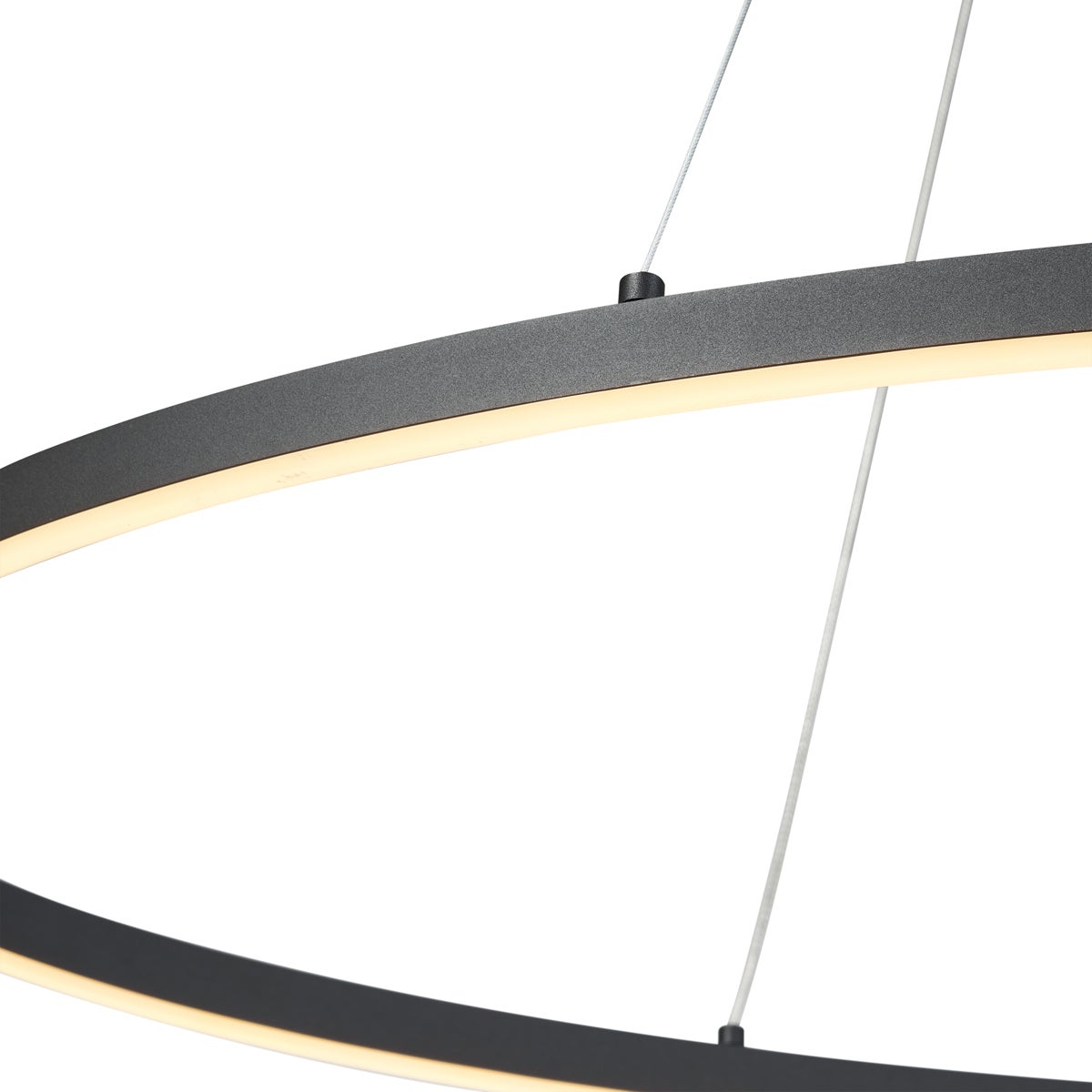 Qazqa design lampe suspendue pour table à manger - Ovallo - noir, ovale, led intégrée 30w incluse, Integrated led, 2700k, blanc - 4