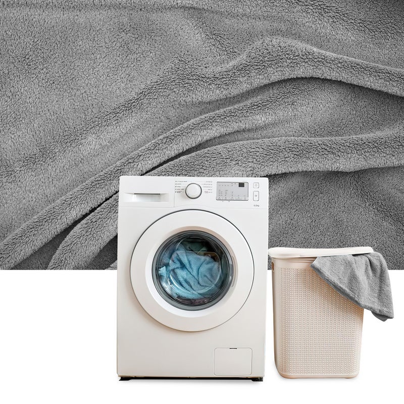 Coperta a quadri - Grigio scuro 150x200cm - Morbida e resistente - Tutte le stagioni - 5