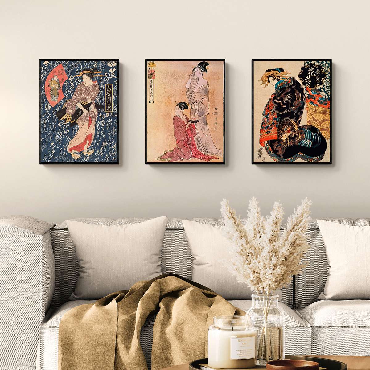 Set Di 9 Poster Vintage Samurai Giapponesi – Stampe Artistiche 20x25 Cm Senza Cornice