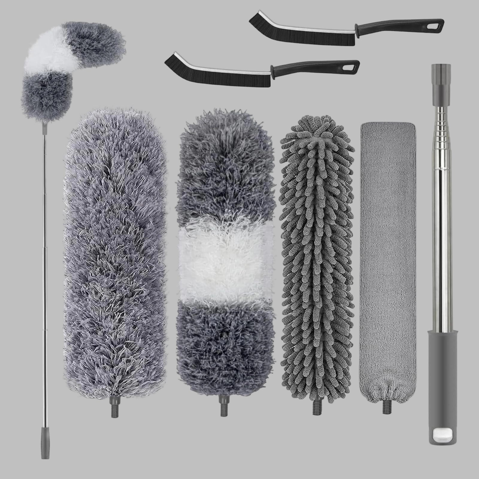 DecHome Kit di Pulizia per Casa e Ufficio con Asta Spolverino per, ragnatele pul