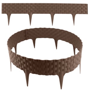 VA-Cerulean Bordo per prato in plastica, 5 m, effetto rattan, bordo per aiuole, palizzata da