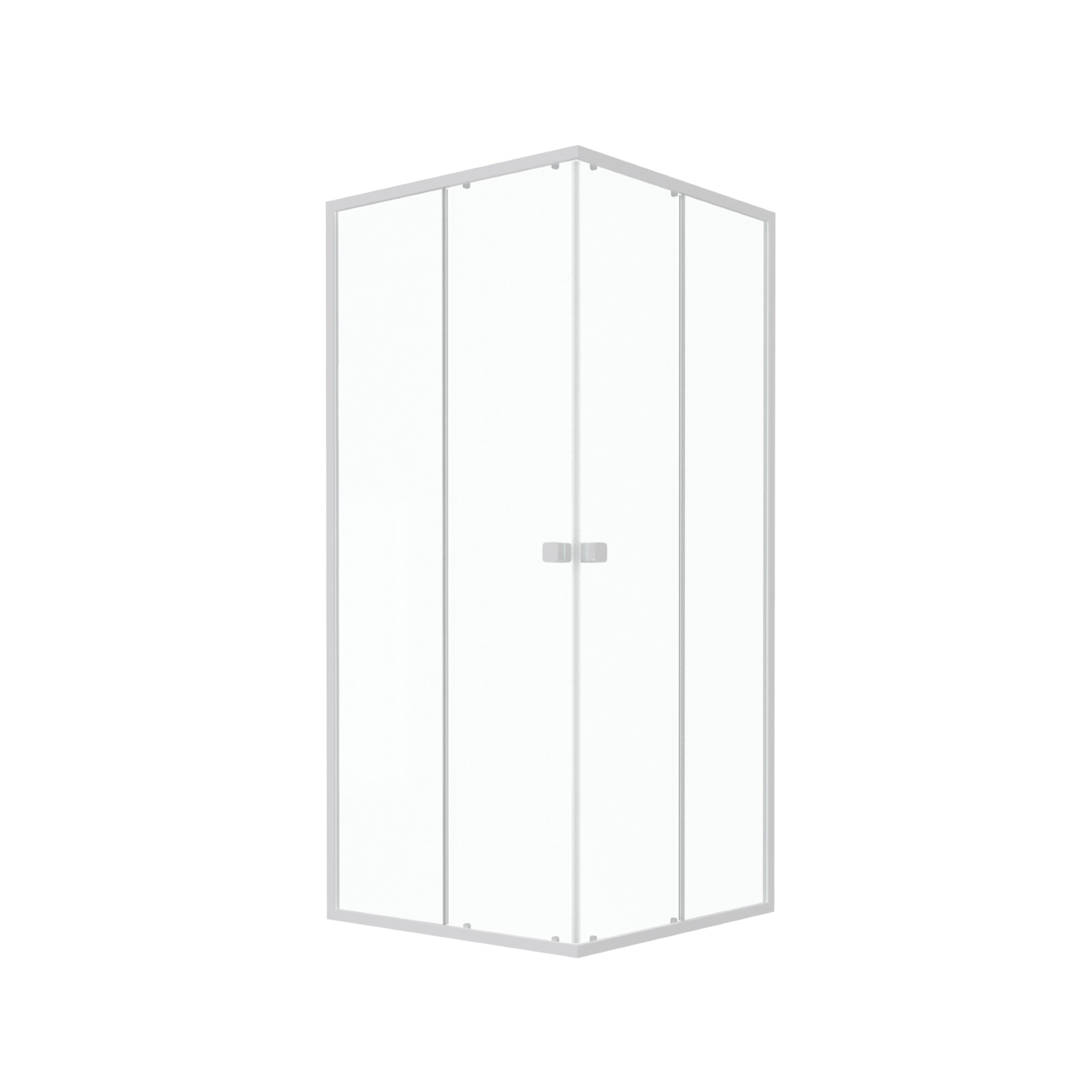 Porta Doccia Quadrata Bianca Estensibile da 77 a 90 cm - Vetro Trasparente - WHITY - 3