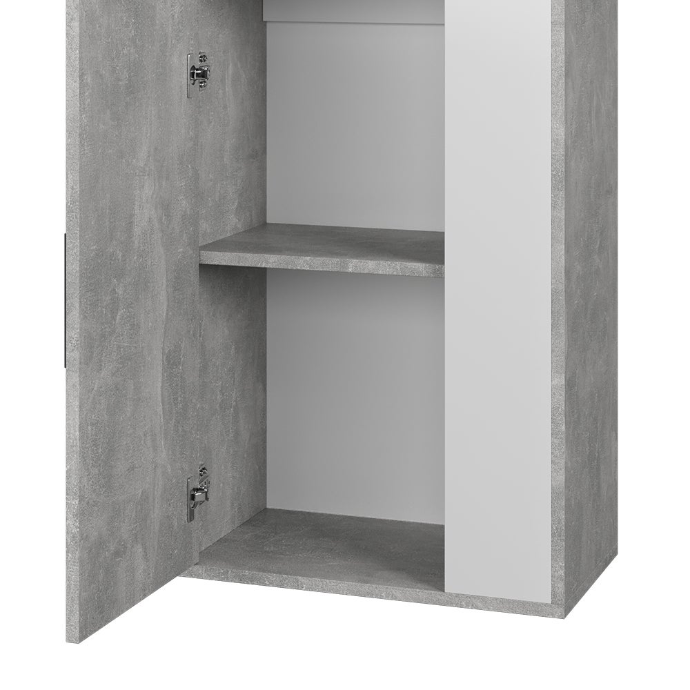 Vicco Armoire suspendue Berno, Béton/blanc, 50.1x78.4cm avec 2 compartiments - 5