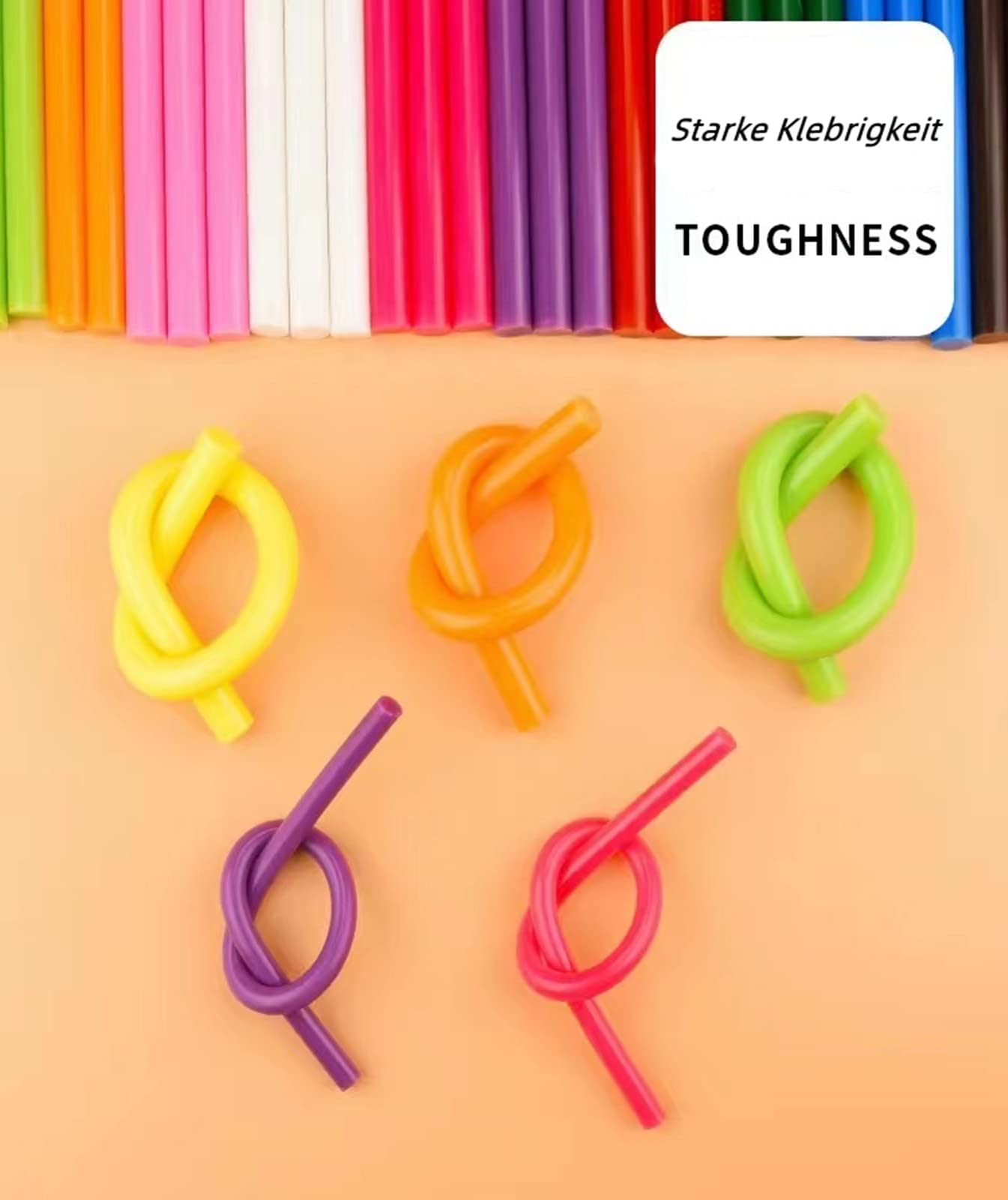 EKKJNQ Matite adesive a caldo, 30 pezzi, colorate per colla a caldo, per fai da te, 7 x 200, 11 x 200 mm, per pistola per colla a caldo (giallo chiaro - 4