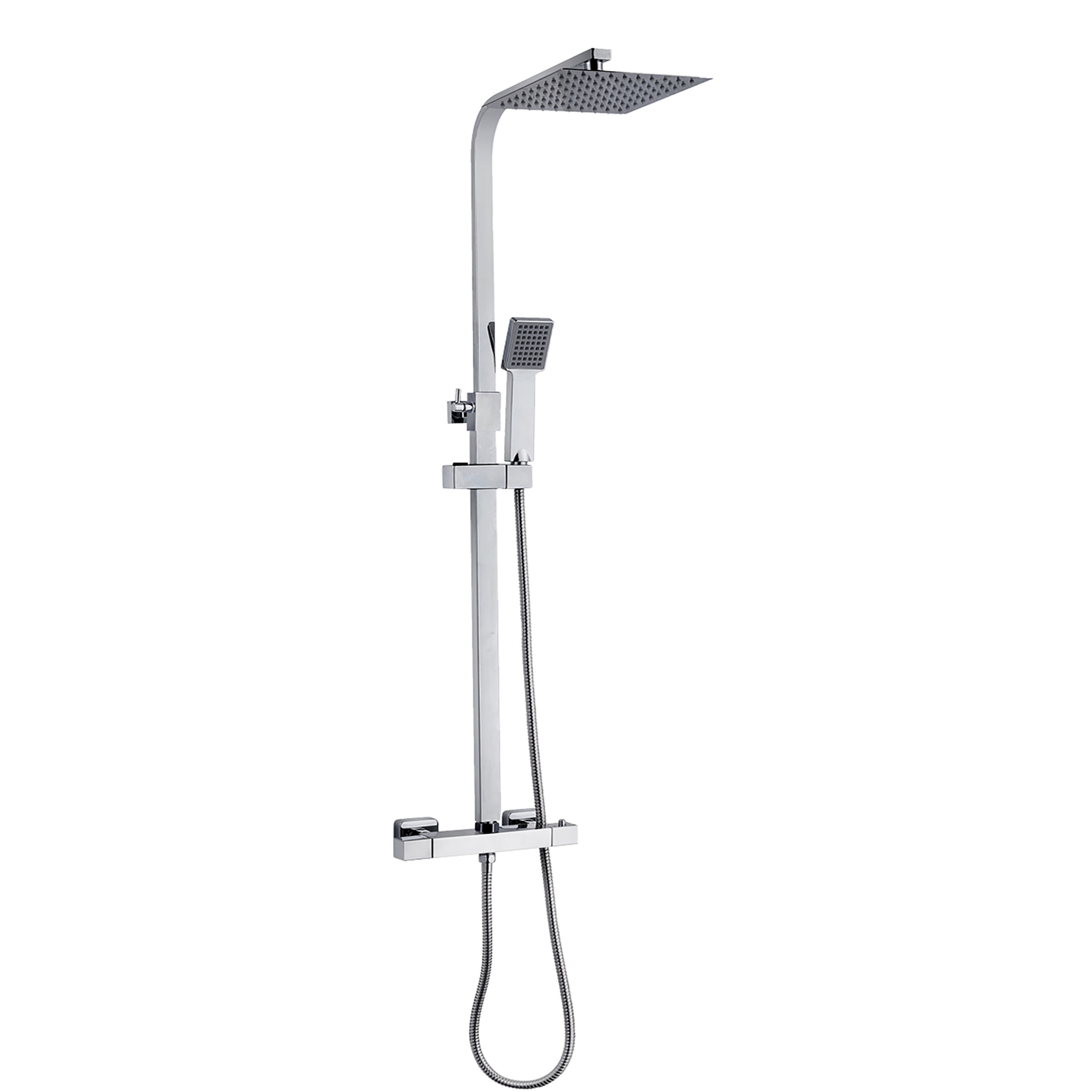 AICA Colonne de douche thermostatique，avec mitigeur thermostatique carré, pommeau de douche carré - 2