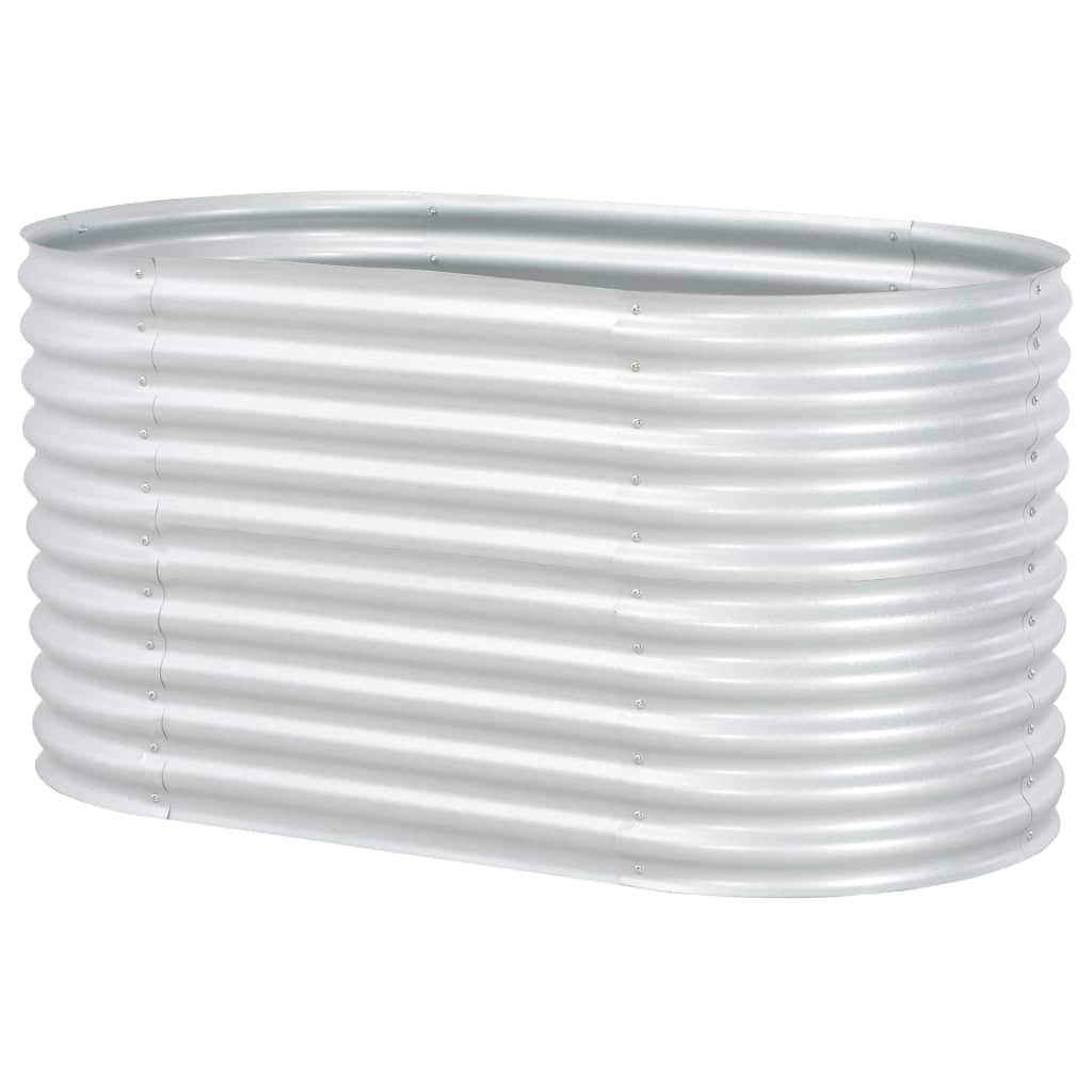 Fioriera aiuola rialzata piante fiori giardino 160 x 80 x 81 cm acciaio zincato argento 02_0001006 - 4