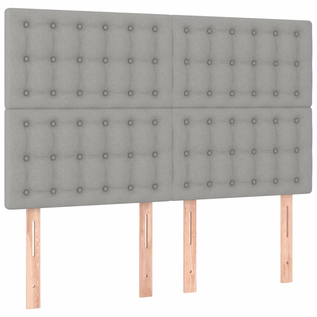Cadre de lit sans matelas, en tissu, gris clair, pour la chambre, 140 × 200 cm - 9
