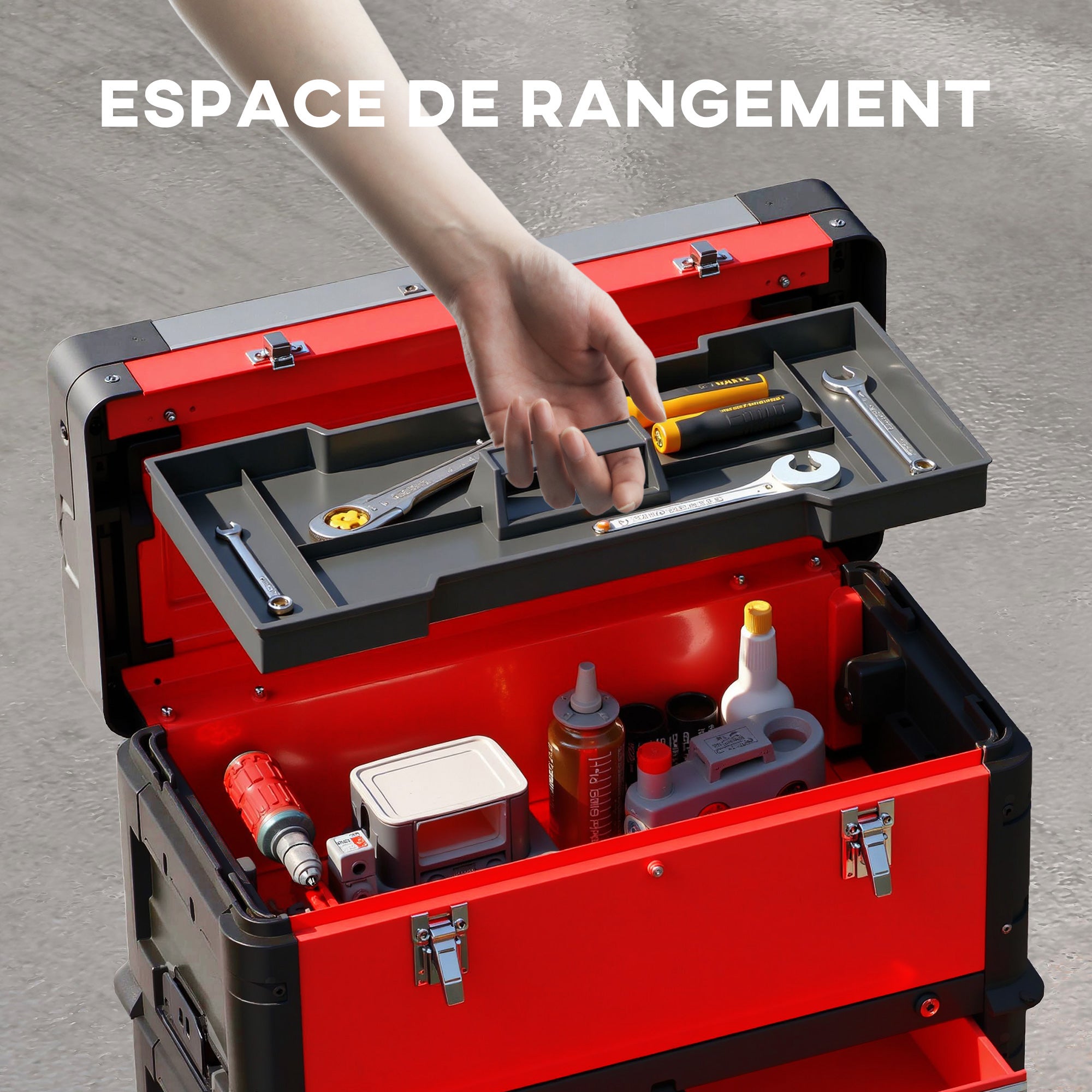 Lot de 3 boîtes à outils Acier HOMCOM - 5
