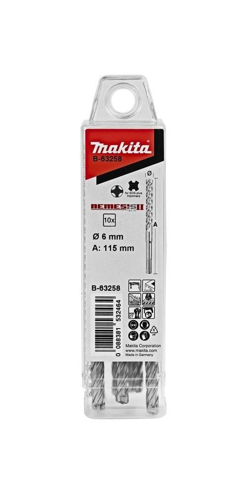 B-63258 Brocas para SDS-PLUS Némesis II 6x115 mm, 10 pcs