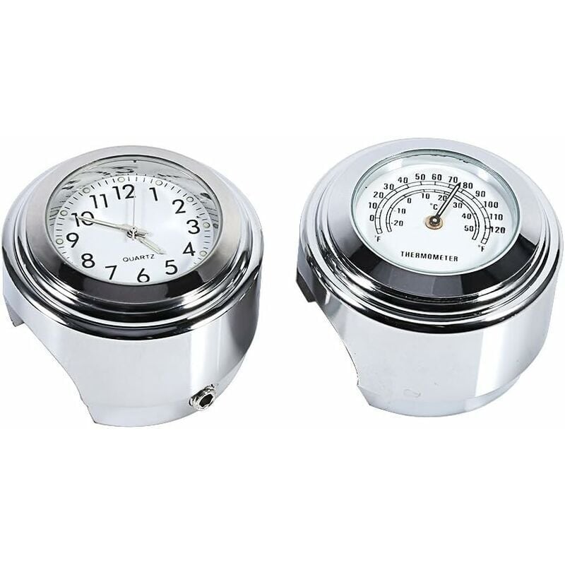 Compteur Automatique Moto Guidon Horloge Chromée En Alliage D'Aluminium - Étanche Et Précise