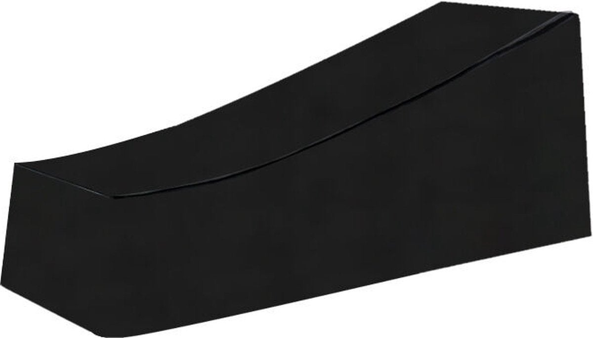 Czarny pokrowiec na leżak 210x75x40cm, rozkładany, wodoodporny, odporny na promieniowanie UV i wiatr, do użytku na zewnątrz.