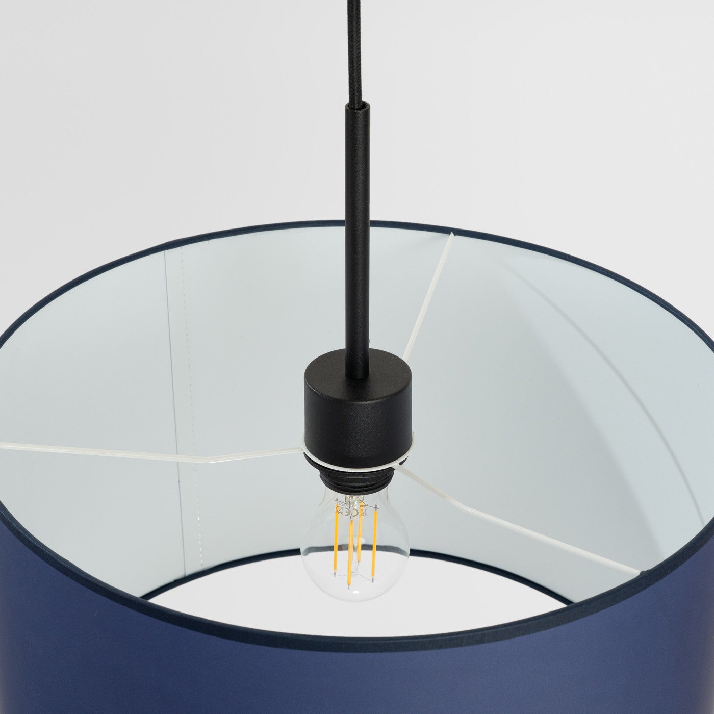 Lampa sufitowa z abażurem NEVIA granatowo-czarna 1xE27x40W tworzywo sztuczne wym:137x40x40cm IP20 Sollux Lighting - 6