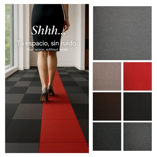 Panneaux Acoustiques Textiles Modulaires Gris Clair 50x50 cm | Lot de 20 (5 m²) | Recyclés, Antidérapants et Doux | Modèle Eco Resonance