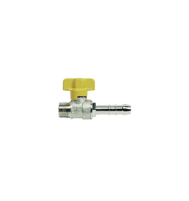 Rubinetto a sfera per gas con portagomma M 1/2 x 0,9 gpl