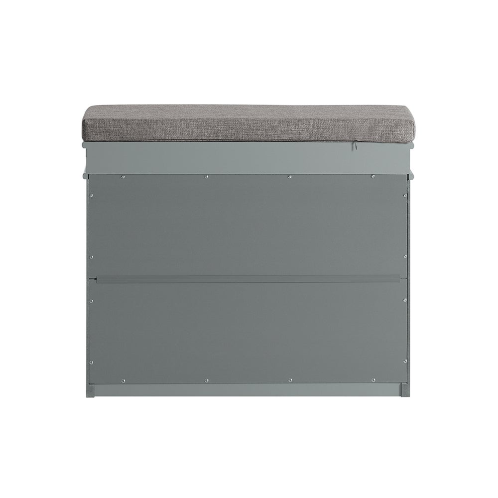 SoBuy Banc à Chaussures avec Coussin Rembourré, 1 Abattant, 4 Paires, Gris, FSR82-K-HG - 5