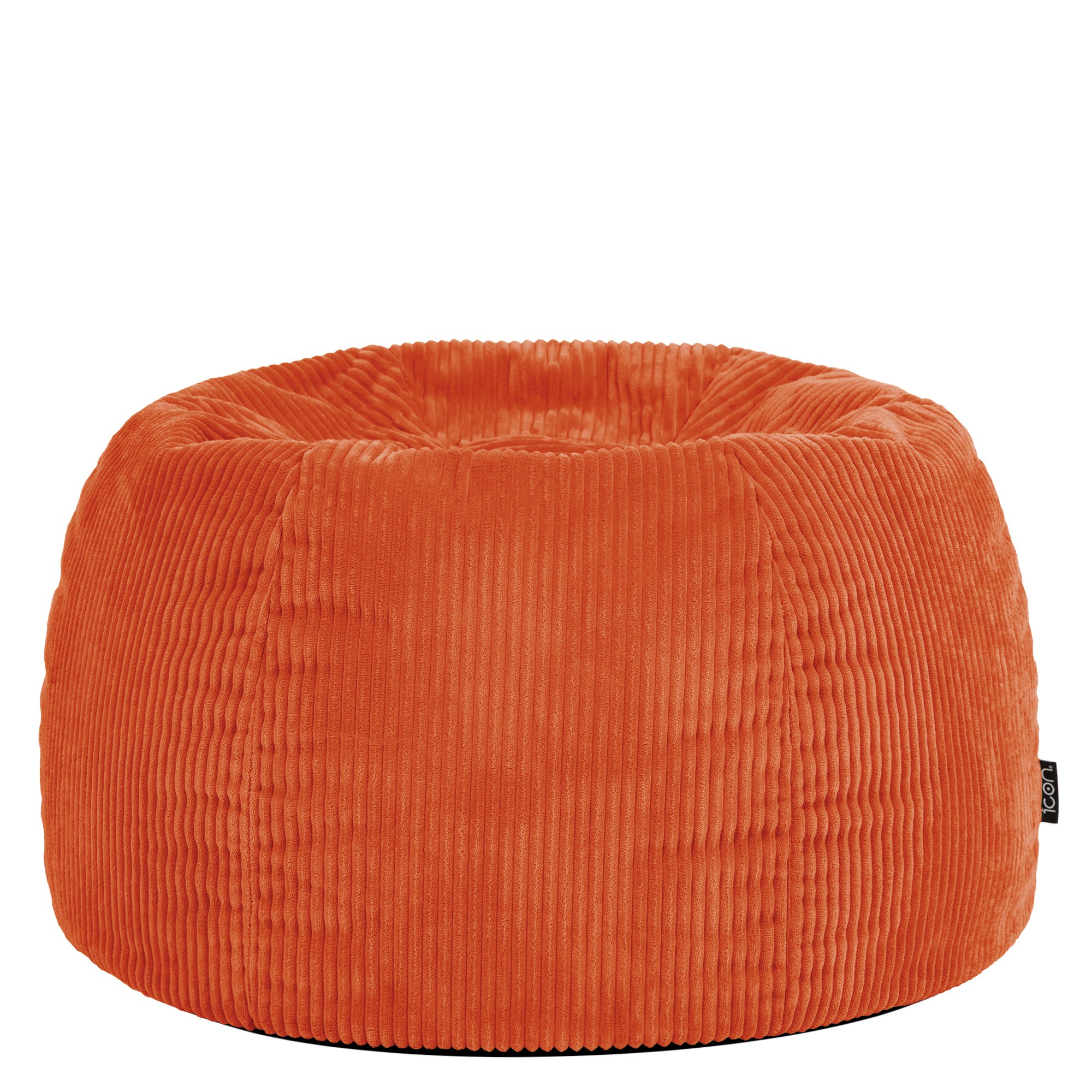 Pouf Icon in velluto a coste terracotta arancione, soggiorno, camera da letto, 85x85 cm, Made in Germany, Oeko-Tex® - 6