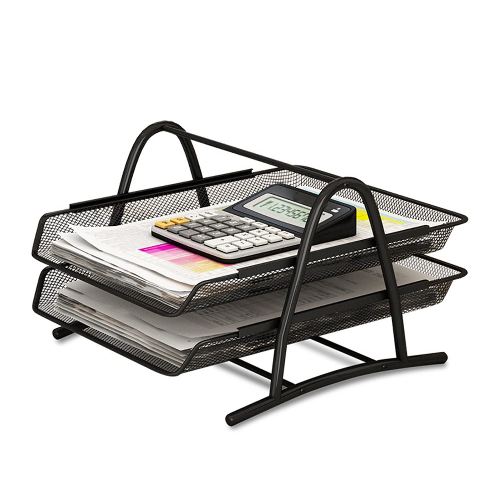 Porte-documents Bureau Powerking - 2 Supports Pliables Métal - 7 Angles Réglables - Guide Ligne Et Pince - Noir