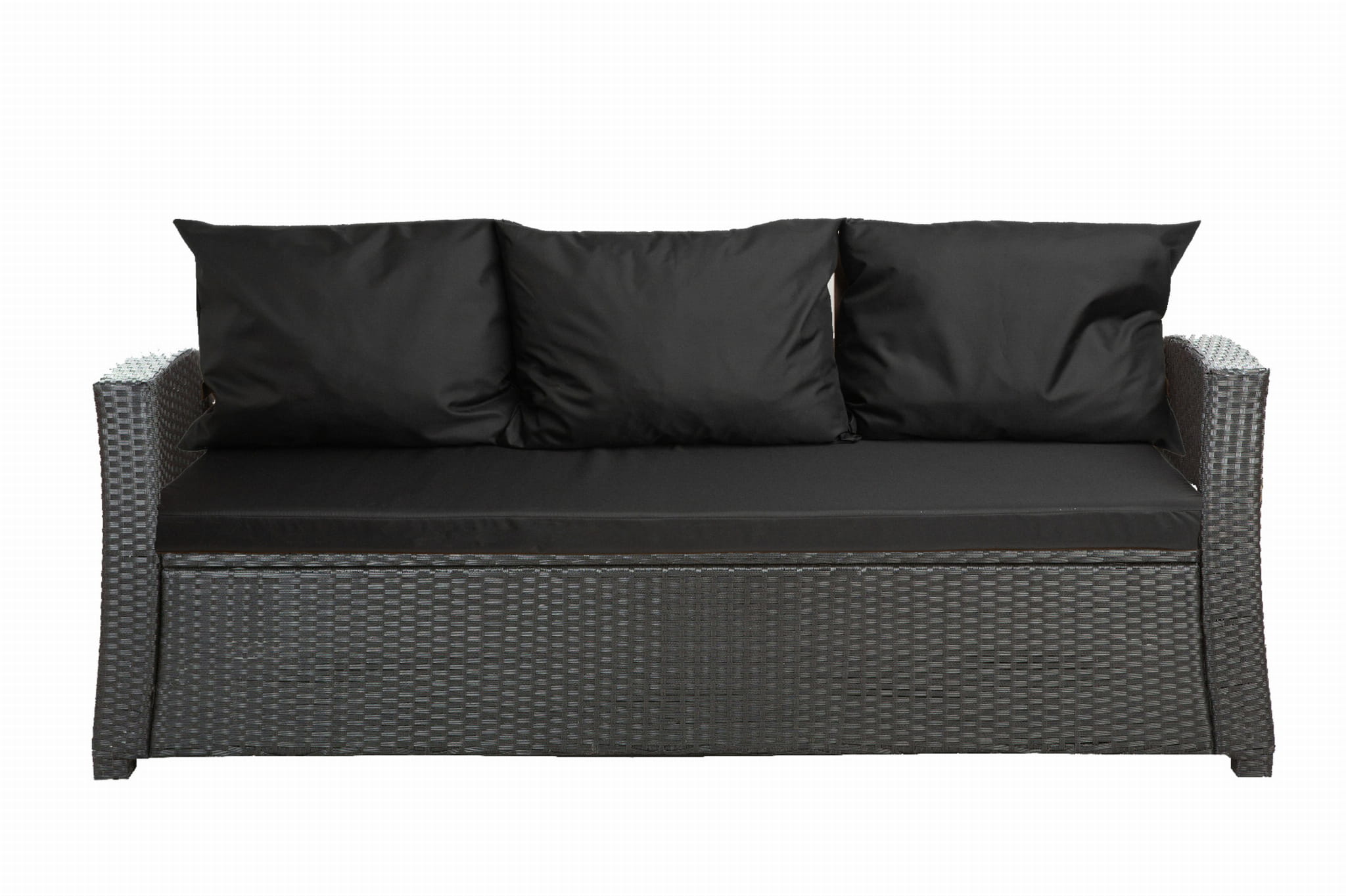 Cojines para sofá de exterior negros cojines para sofá cojines para banco de jardín de 3 plazas 160x60x50cm cojines para muebles de poliratán-mix