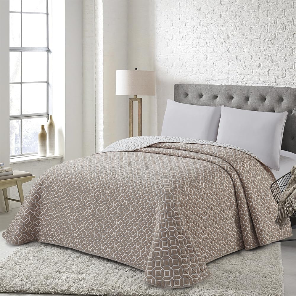 Cotton artean - colcha bouti bayas beige poliéster - jacquard color beige cama de 180