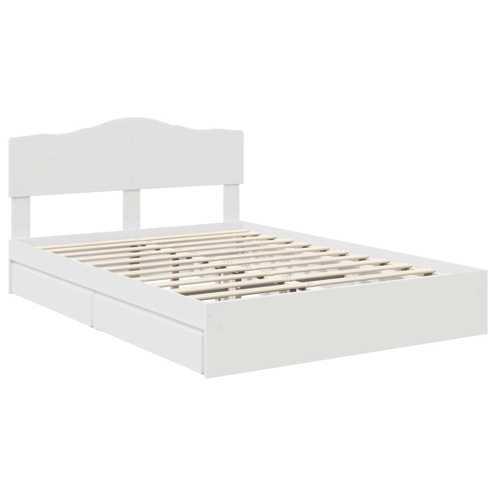 Lit de rangement réglable Blanc 140 x 200 cm panneau de bois - 4