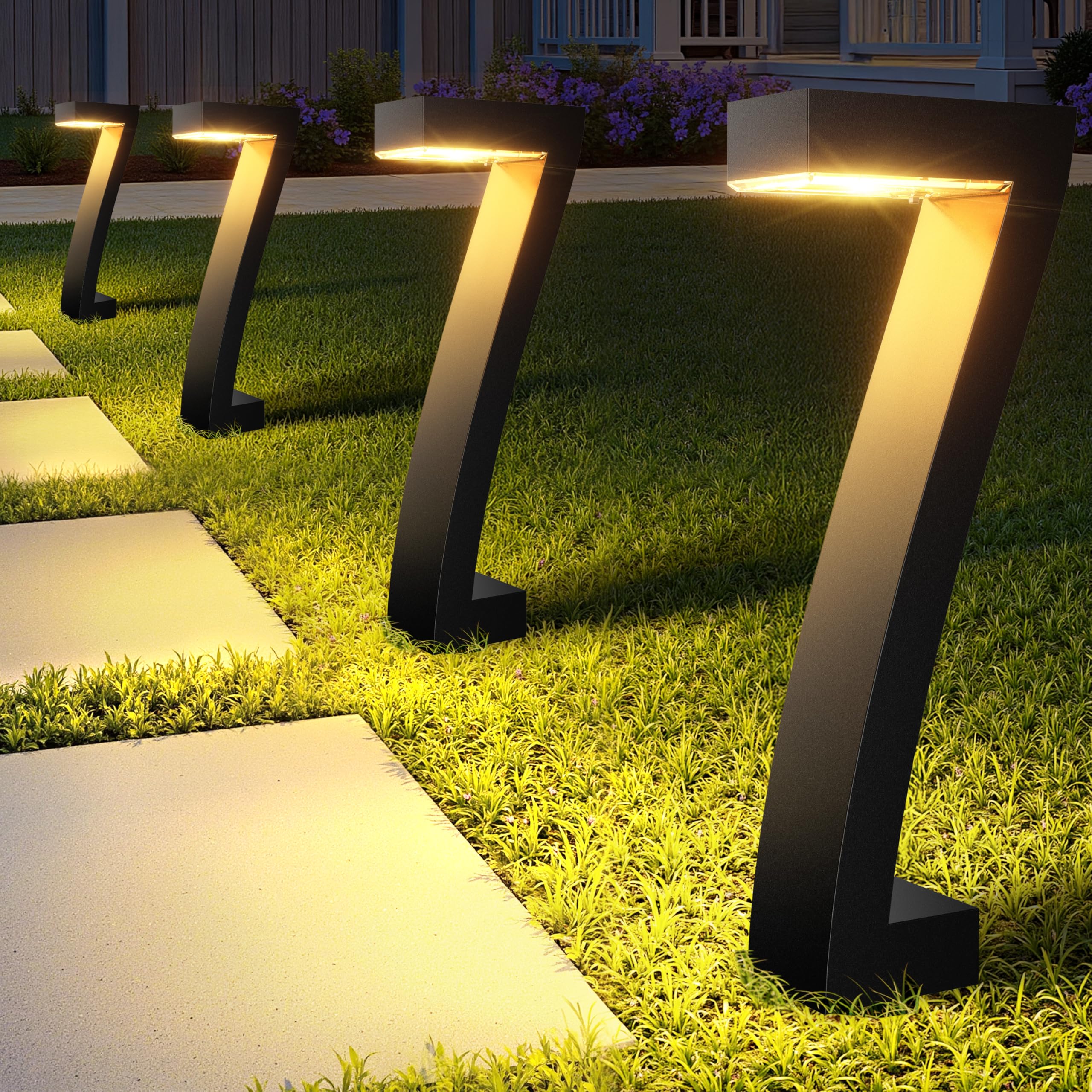 8LED-Bianco-1 Pz) 1/4/8Pack Luci solari per esterni, Faretto