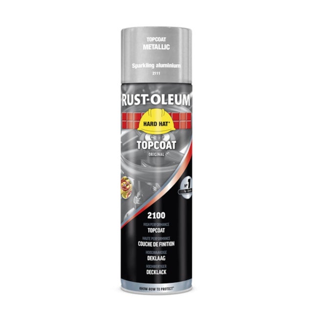 Peinture de finition métallique HARD HAT en aérosol Aluminium métallisé - 500 mL - RUST-OLEUM