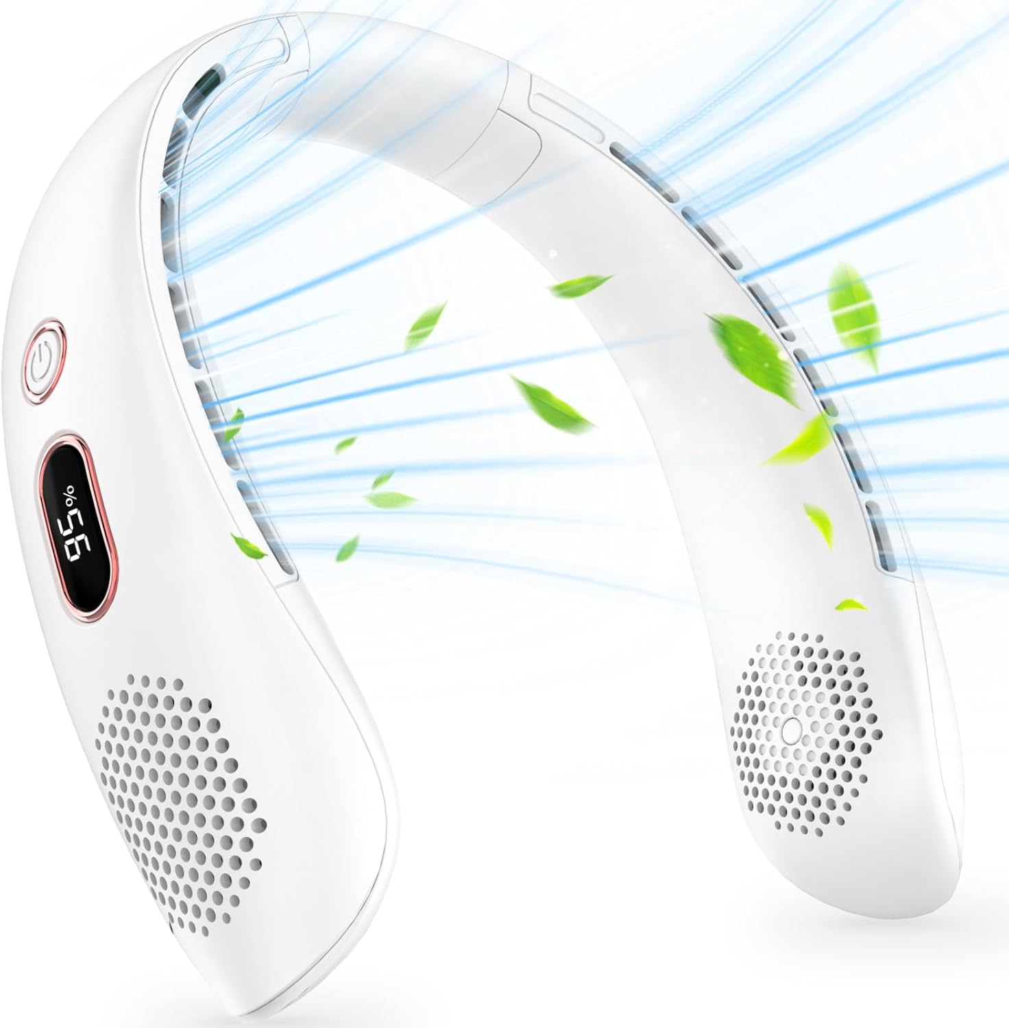 Wentylator na Szyję, Przenośny Wentylator USB na Szyję Bez Łopatek Cichy z Przepływem Powietrza 360°, 3 Prędkości Ładowalny Mini Wentylator Osobisty