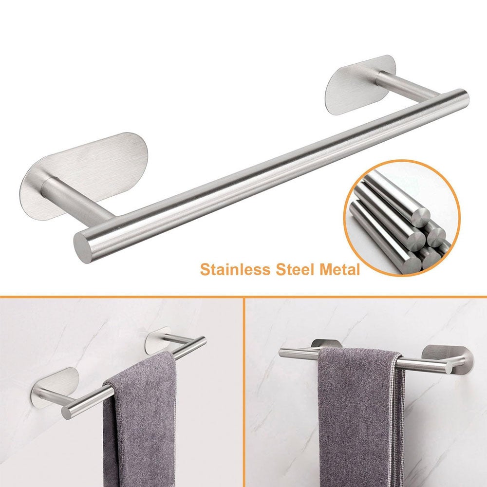 Toallero de baño de 4 piezas, Kit de accesorios de baño sin perforación ...