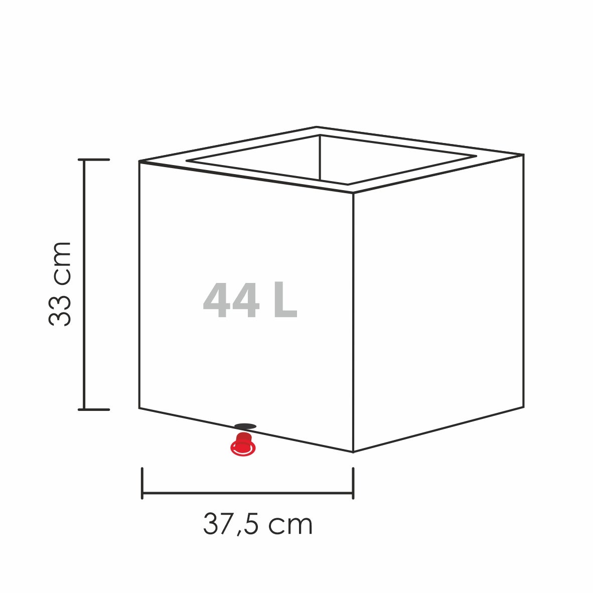 Scheurich Muretto 40, bac à plantes/pot à fleurs/jardinière, carré, coloris: Stony Black, fabriqué avec du plastique recyclé, pour l’extérieur - 4